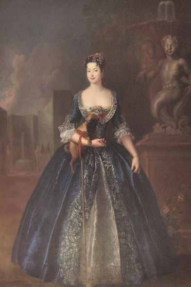 Portrait of Anna Orzelska with a pug